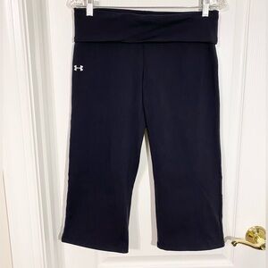Under Armour Foldover Waist Yoga Capri Pants Black Medium